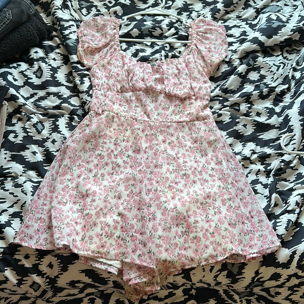 pink floral dress